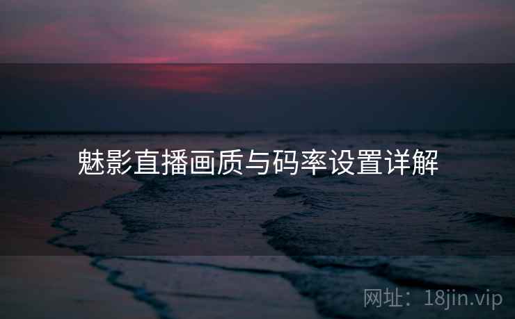 魅影直播画质与码率设置详解  第1张