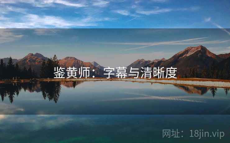 鉴黄师：字幕与清晰度  第1张